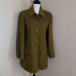 LOUBEN Cashmere/Wool Blend Olive Peacoat VTG MINT!